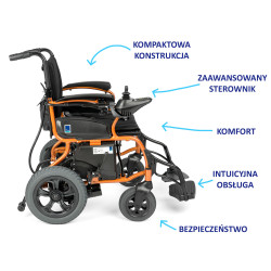 Elektryczny Wózek Inwalidzki Electric-TIM II  D130HL Timago – Kompaktowy i Wygodny do Użytku w Pomieszczeniach i na Zewnątrz