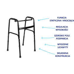 Balkonik Dwufunkcyjny Podwójnie Składany FOLDY Timago – Aluminiowa Rama, Regulowana Wysokość i Łatwy Transport