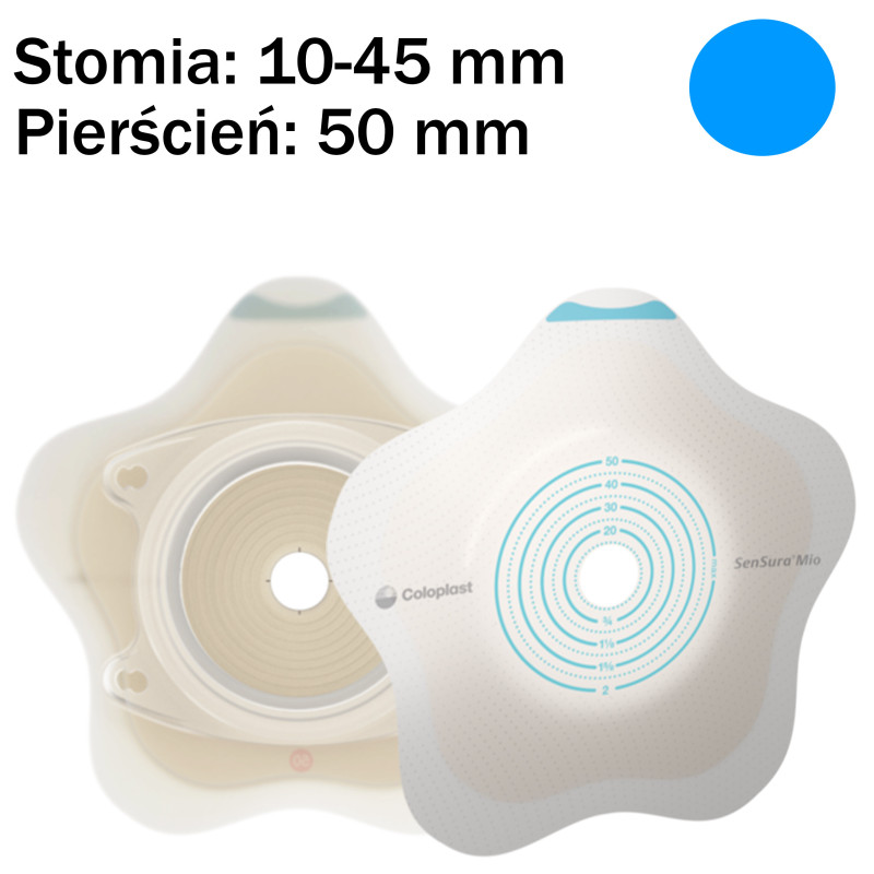 185100 Płytka Stomijna SenSura Mio Concave Click 50/10-45mm Wypukła Z Uszkami Do Paska Coloplast