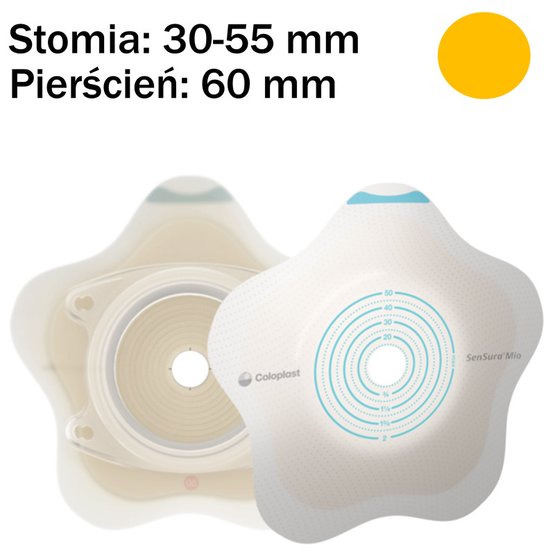 185210 Płytka Stomijna SenSura Mio Concave Click 60/30-55mm Wypukła Z Uszkami Do Paska Coloplast