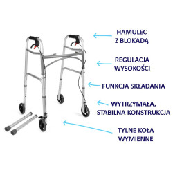 Balkonik Czterokołowy z Hamulcami JMC-C 3223 Timago  – Stabilność, Bezpieczeństwo i Komfort Chodzenia