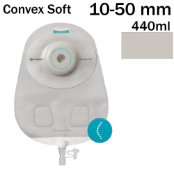 136780 Worek Urostomijny Jednoczęściowy SenSura Mio Convex Soft Maxi 10-50 mm Neutralny szary