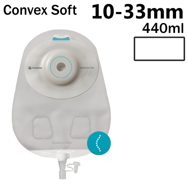 136790 Worek Urostomijny Jednoczęściowy SenSura Mio Convex Soft Maxi10-33mm Przeźroczysty