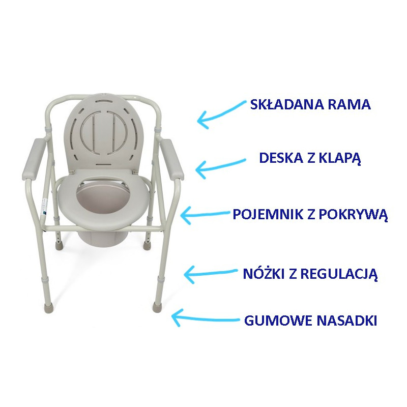 Krzesło toaletowe składane TGR-R KT 023B Timago – Praktyczne i kompaktowe rozwiązanie do opieki domowej