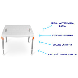 Taboret prysznicowy KING-SS1-20 Timago – Komfort i bezpieczeństwo podczas kąpieli