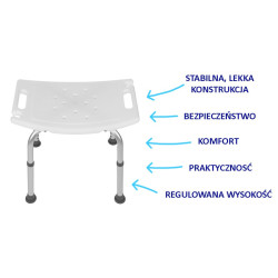 Taboret prysznicowy TGR-R KP 340L Timago – Stabilność i wygoda podczas codziennej higieny