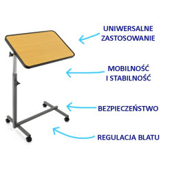 Stolik przyłóżkowy dla seniora, osoby starszej – TableTIM Timago