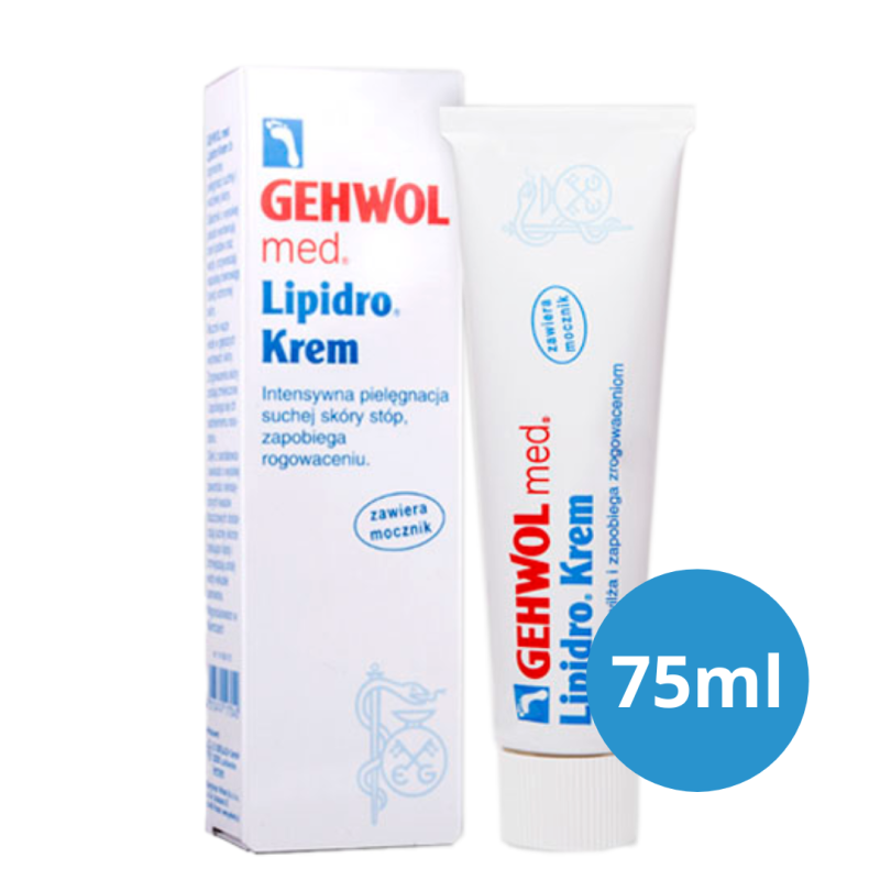 GEHWOL LIPIDRO Krem silnie nawilżający do stóp 75 ml – na suchą, popękaną skórę, z mocznikiem i rokitnikiem