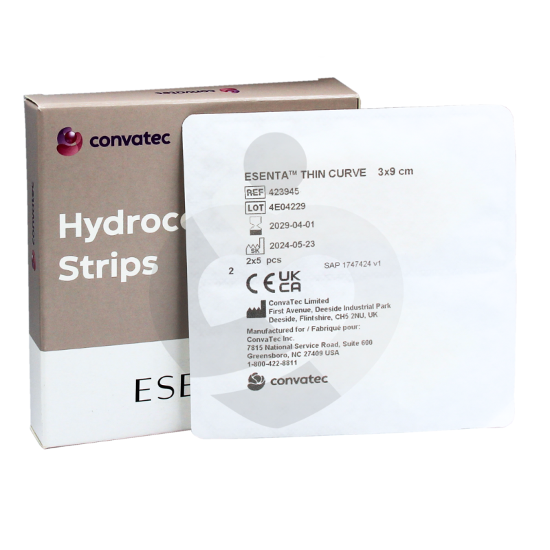 423945 Pasek Hydrokoloidowy ESENTA Convatec w kształcie półksiężyca 1 Sztuka 3x9 cm elastyczny i wodoodporny