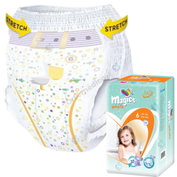Magics Pants 6 (15+ kg) – majtki chłonne dla dzieci, idealne na noc i dzień, do nauki nocnika