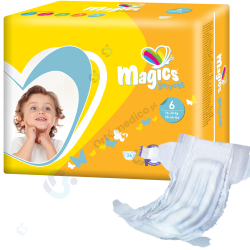 Magics EasySoft 6 – pieluchomajtki dla dzieci 16–30 kg, idealne na noc i na dzień bez lateksu i zapachu
