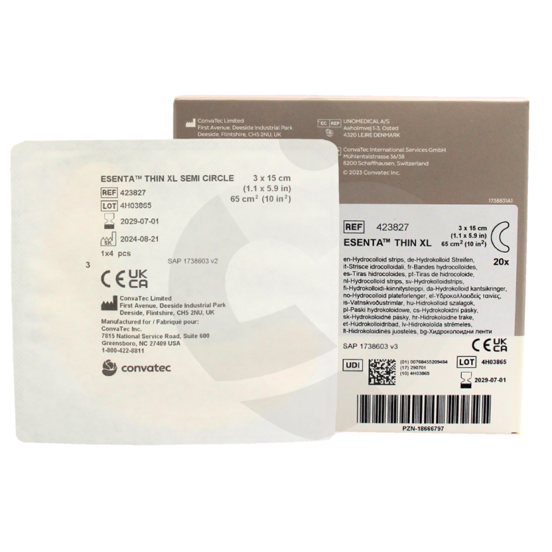 423827 Pasek hydrokoloidowy ESENTA™ Convatec XL 3x15 cm – do sprzętu stomijnego, wodoodporny