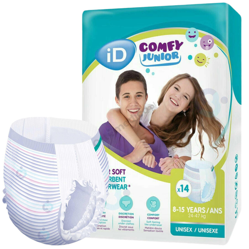 Majtki Chłonne wciągane iD Comfy Junior Wiek 8-15 lat, 24-47kg chłonne