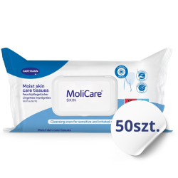 MoliCare Skin Chusteczki Nawilżane 3w1 50 szt. Do Pielęgnacji Skóry Osób Leżących i Nietrzymających Moczu