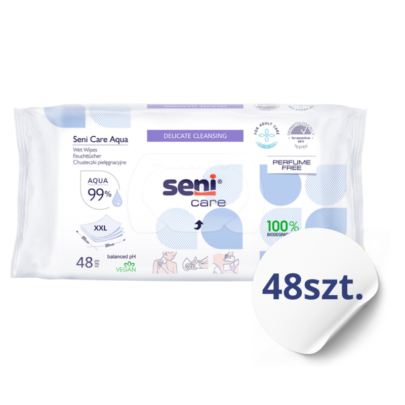 Chusteczki nawilżane mokre dla dorosłych Seni Care Aqua 48 szt.