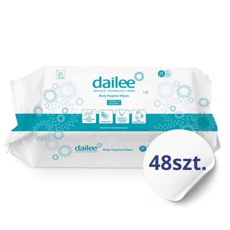 Dailee Body Hygiene chusteczki nawilżane do ciała XL 48 sztuk