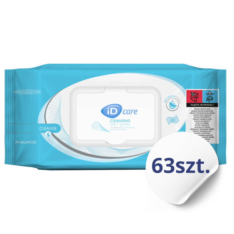 iD Care Wet Wipes chusteczki nawilżane do pielęgnacji 63 szt.