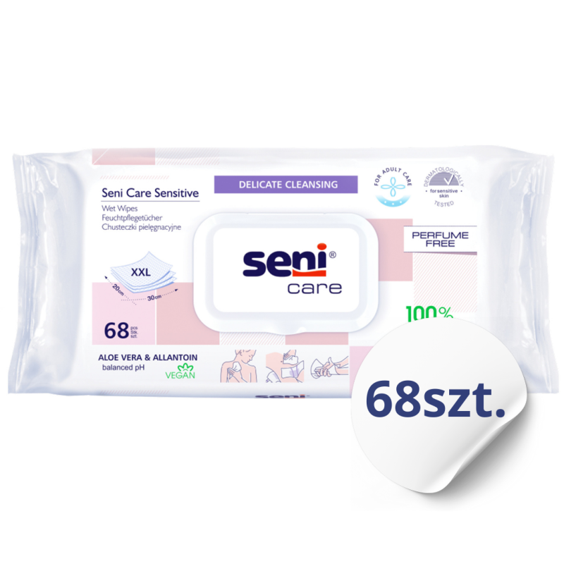 Seni chusteczki nawilżane pielęgnacyjne Sensitive 68 szt.
