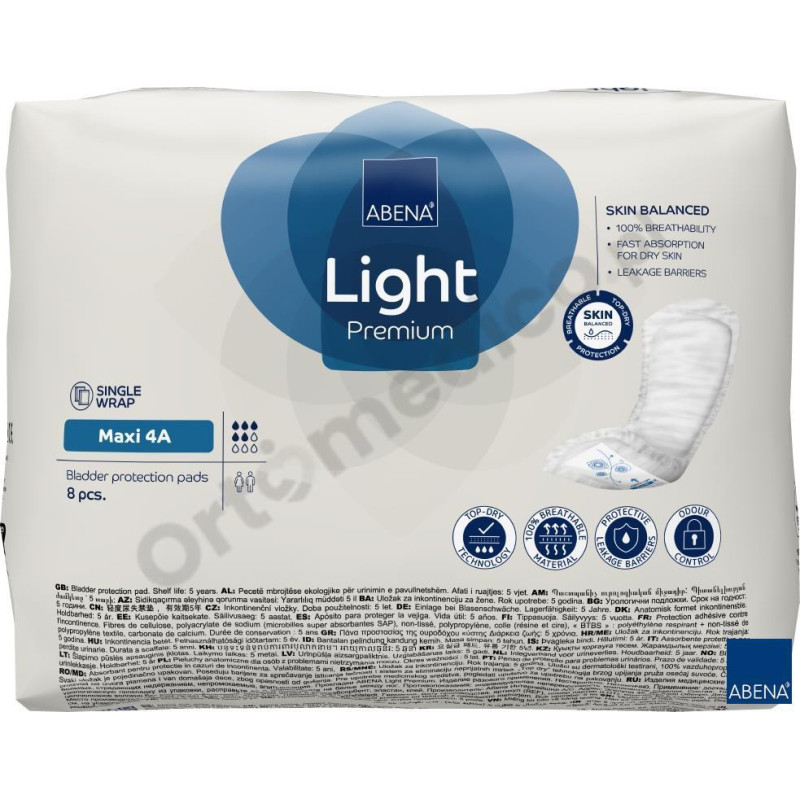 Wkładki higieniczne urologiczne Abena Light Maxi 4A, 5 kropel Unisex Z lekkim i umiarkowanym nietrzymaniem moczu Wkładki higieniczne urologiczne Abena Light Maxi 4A, 5 kropel Unisex Z lekkim i umiarkowanym nietrzymaniem moczu