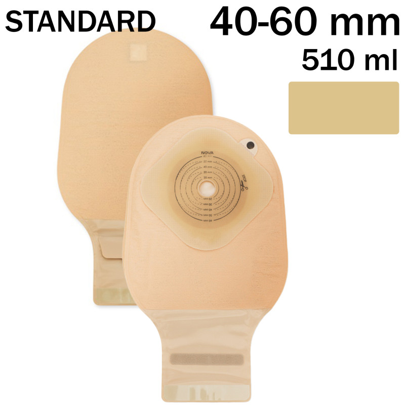 823-40 Worek Stomijny Nova1 FoldUp 40-60 mm 510 ml Otwarty Beż Dansac