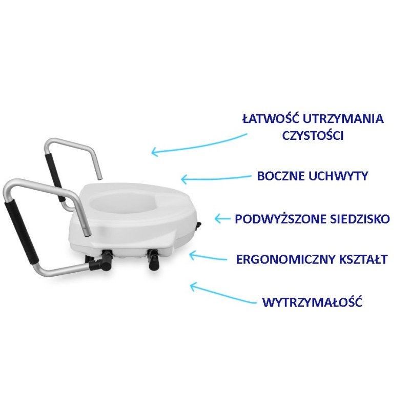 Nasadka toaletowa z uchwytami bocznymi wysokość 12 cm KING-12FA-20 LM Global