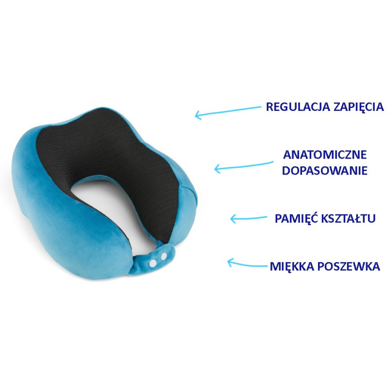 Poduszka ortopedyczna, niebieska idealna na podróż TRAVEL TIM Timago