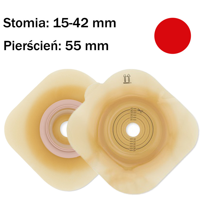 1555-15 Płytka stomijna Dansac Nova 2 Convex 55 mm wypukła, docięcie 15–42 mm
