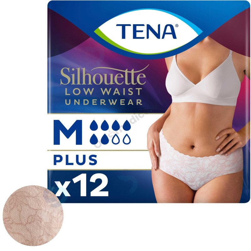 TENA Silhouette Plus White 6K – Dyskretna biała bielizna chłonna dla kobiet na nietrzymanie moczu
