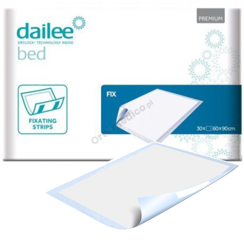 Podkłady chłonne na łóżko Dailee Bed Plus Fix 60x90 chłonne z przylepcem