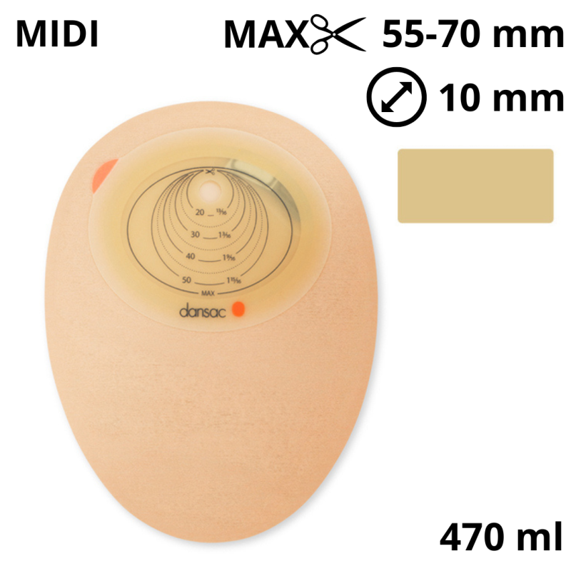 901-10 Worek stomijny Dansac NovaLife 1 Midi, 1-częściowy, zamknięty, beżowy, otwór 10 mm