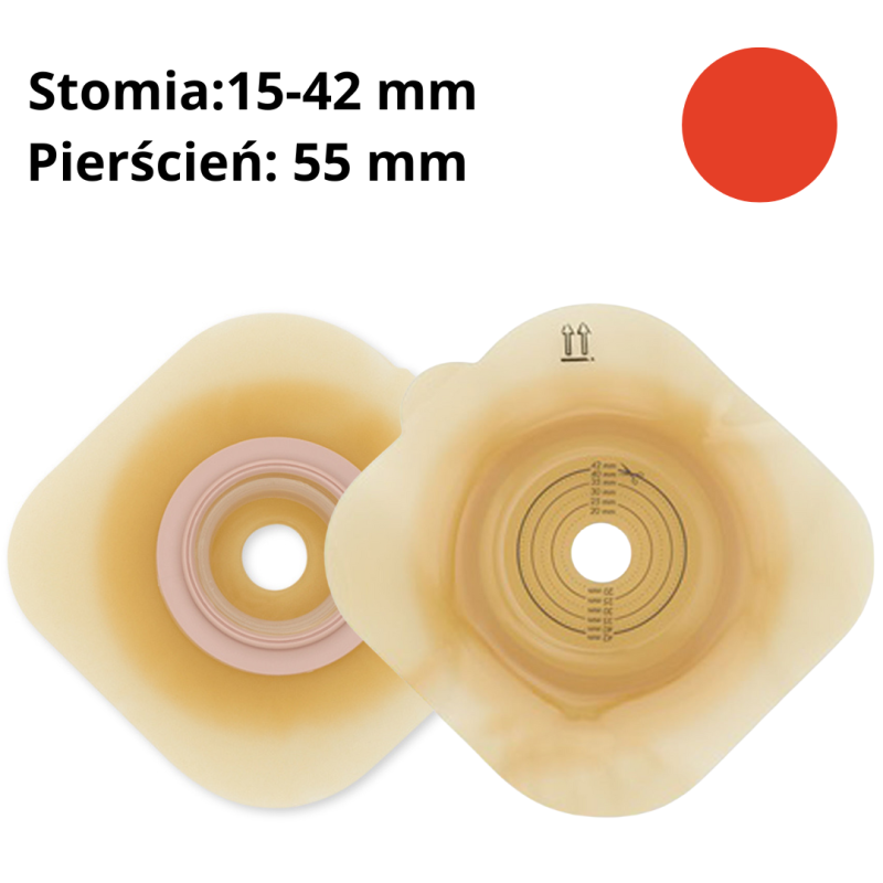 1555-15 Płytka stomijna Dansac Nova 2 Convex 55 mm wypukła, docięcie 15–42 mm