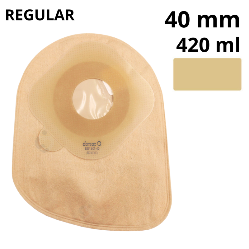 801-40  Worek Stomijny Jednoczęściowy Nova 1 40 mm 420 ml Beż Dansac