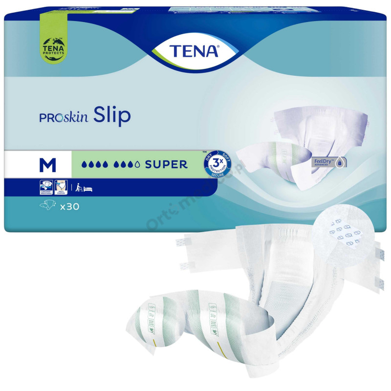 TENA Slip ProSkin Super Pieluchomajtki Dla Leżących Z Ciężkim Nietrzymaniem Moczu 7/8 kropli