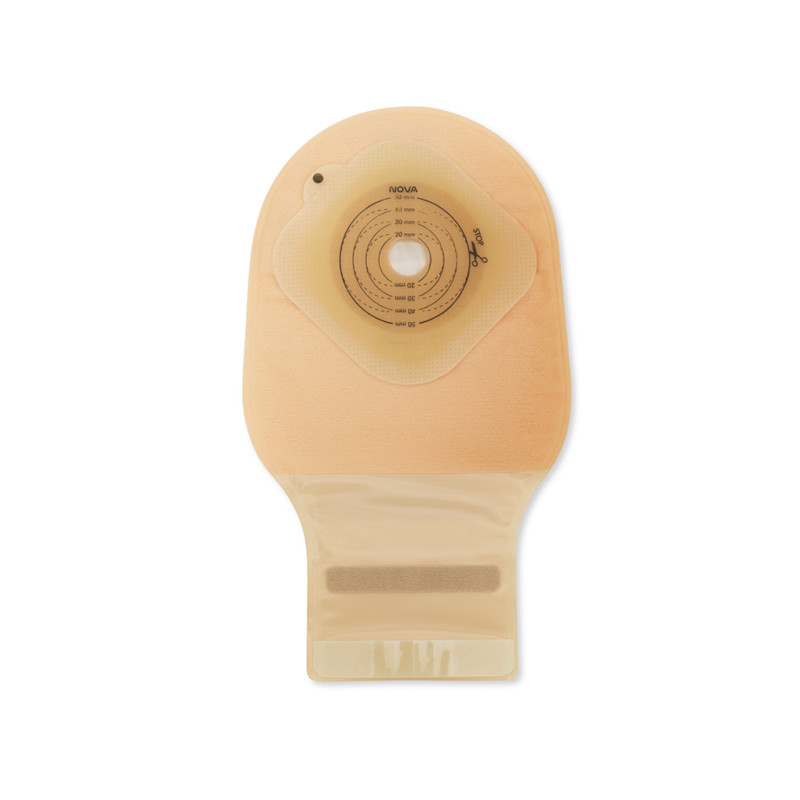 825-15 Jednoczęściowy worek stomijny Dansac Nova1 FoldUp, beżowy, z filtrem węglowym, 15–50 mm, 290 ml