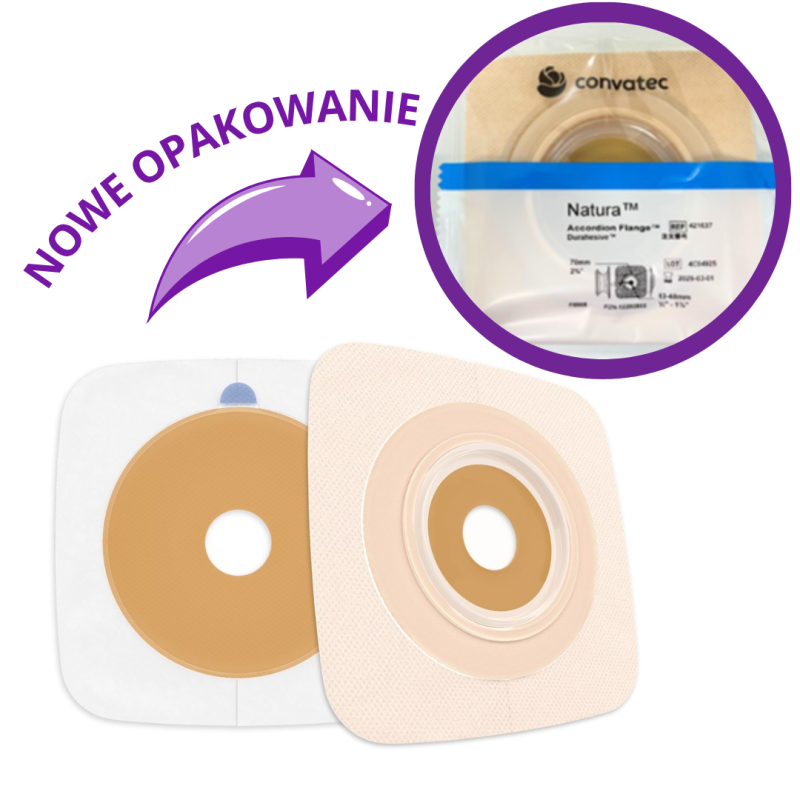 421030  Płytka Stomijna ConvaTec Natura Stomahesive Plastyczna Akordeonowa 57 mm