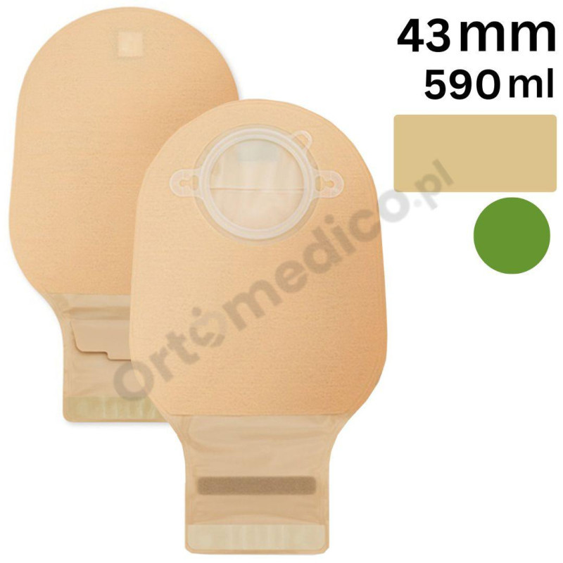 1215-43 Worek stomijny Dansac Nova 2 FoldUp 1215-43 beżowy 43mm 590 ml– do ileostomii, system dwuczęściowy, z filtrem
