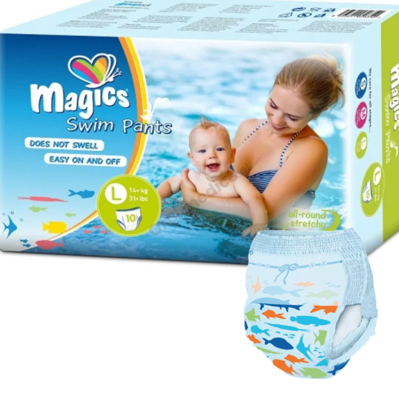 Pieluchomajtki do pływania dla starszych dzieci 14+ kg MAGICS Swimpants L