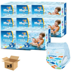 Pieluchy kąpielowe dla niemowląt do pływania 6–11 kg MAGICS Swimpants S