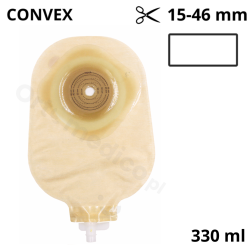 892-12 Worek Nova1 Urostomia X3 Long Wear 15-46 mm 330 ml Convex 3 mm Przezroczyste Dansac