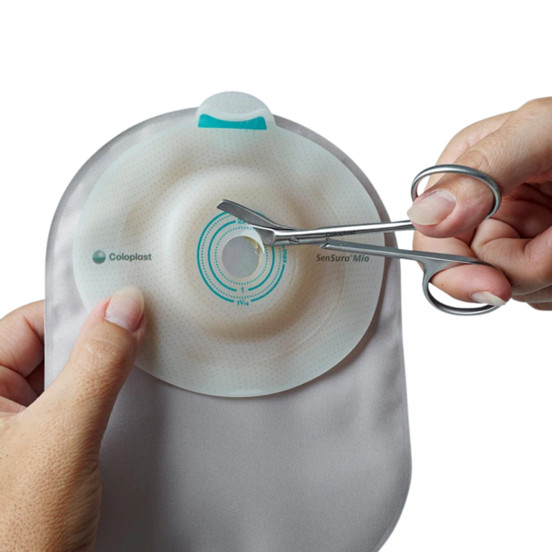 164460 Worek 1-cz Sensura Mio Convex Deep 15-33mm 490ml Szary z Okienkiem Otwarty Coloplast