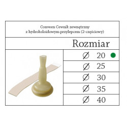 051200 Coloplast Cewnik Zewnętrzny Conveen 2-częściowy z Hydrokoloidowym Przylepcem Wykonany z Lateksu 20mm