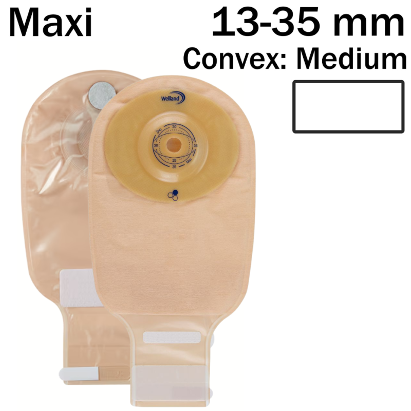 XMHNDM313 Worek 1-cz Aurum Convex Przeźroczysty Drainable 13-35mm MAXI Welland Z Miodem Manuka Beż z Okienkiem