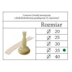 051350 Coloplast Cewnik Zewnętrzny Conveen 2-częściowy z Hydrokoloidowym Przylepcem Wykonany z Lateksu 35mm