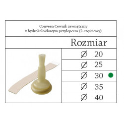 052100 Coloplast Cewnik Zewnętrzny Conveen 2-częściowy z Hydrokoloidowym Przylepcem Wykonany z Lateksu 30mm