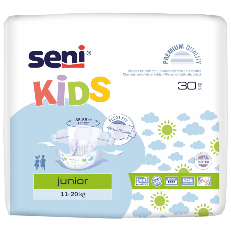 Seni Kids Junior pieluchy dla dzieci zapinane na rzepy 11-20 kg