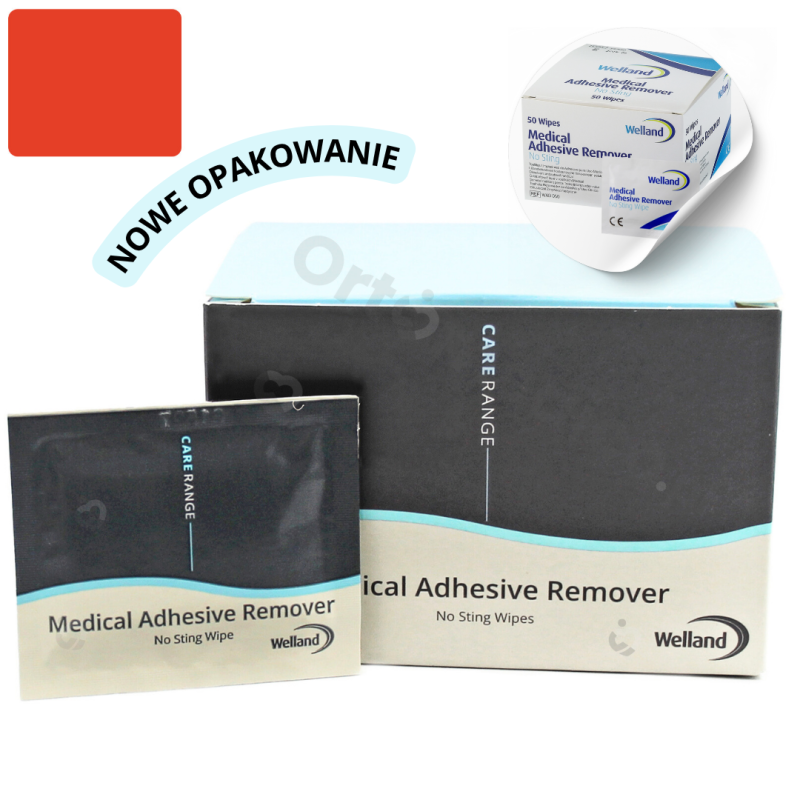 WAD050 Gaziki Adhesive Remover Do Odklejania Przylepca i Zmywania Skóry Wokół Stomii Bezalkoholowe Welland