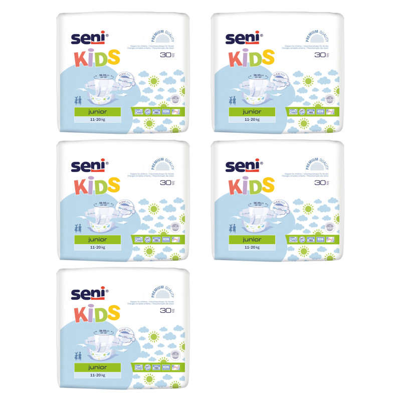 Seni Kids Junior pieluchy dla dzieci zapinane na rzepy 11-20 kg