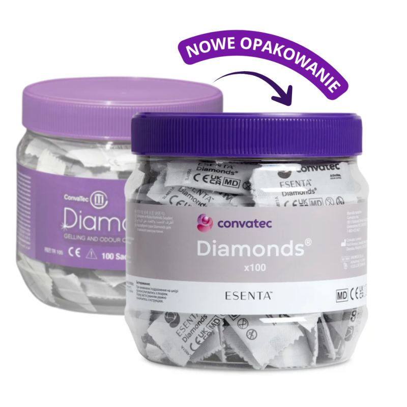 Saszetki Żelujące Diamonds Convatec 1 sztuka- Neutralizacja Zapachu i Konsystencji Stolca w Worku Saszetki Żelujące Diamonds Convatec 1 sztuka- Neutralizacja Zapachu i Konsystencji Stolca w Worku