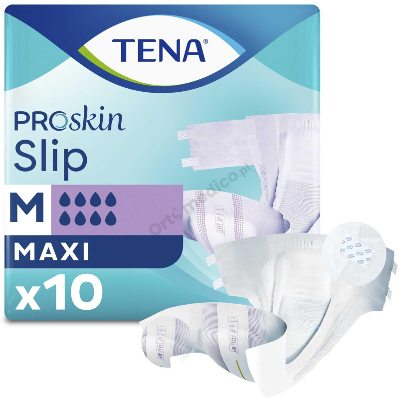 TENA Slip ProSkin Maxi Pieluchomajtki Dla Leżących O Maksymalnej Chłonności 8/8 Kropli Oddychające, Na Dzień i Noc