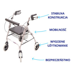 Podpórka rehabilitacyjna na kółkach Wheelie Eco BME 882